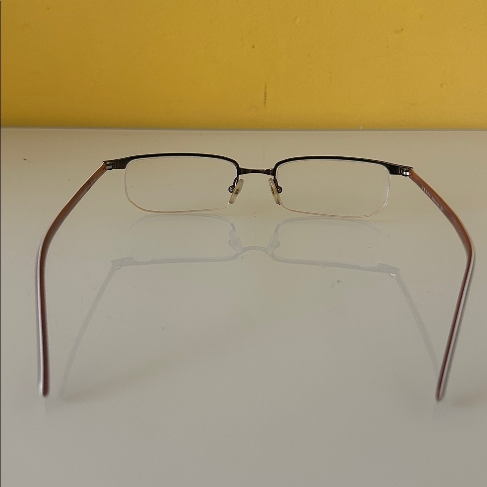 Prada Sleek Bronze Titanium Frameless Rectangular Prescription Glasses Frame - Picture 12 of 15